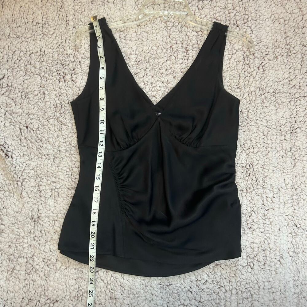 Banana Republic Silk Sleeveless plunge neckline black top. Women M NWT - Picture 5 of 9